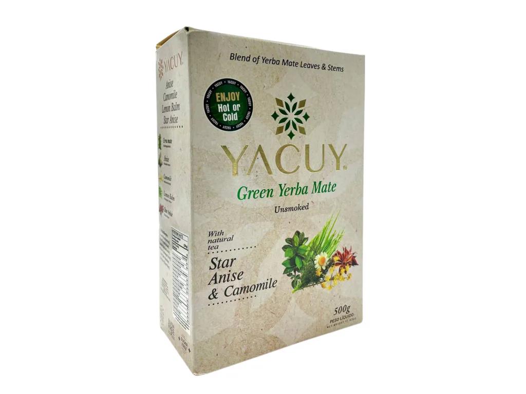 Yacuy Green Yerba Mate Camomile, Anis 500 g Vakuums