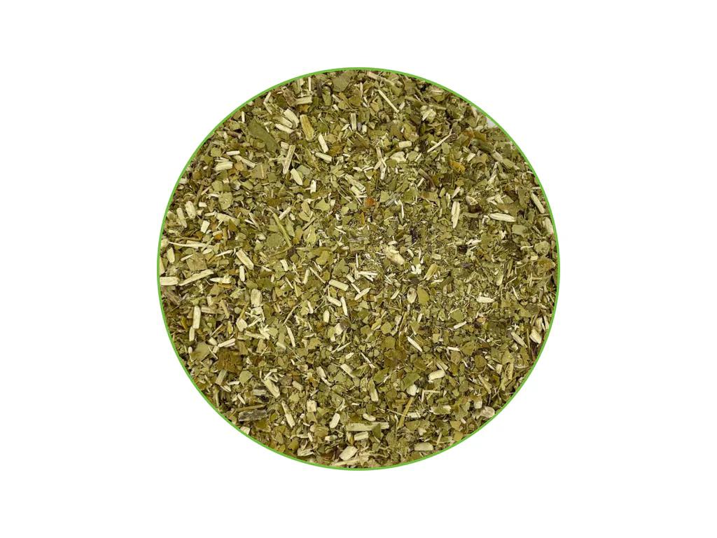 Parana Mate Zaļš lielos daudzumos (95 % lapas, 3–4 mm sasmalcinātas, 5 % stieņi, bez pulvera) (15 kg maisā)