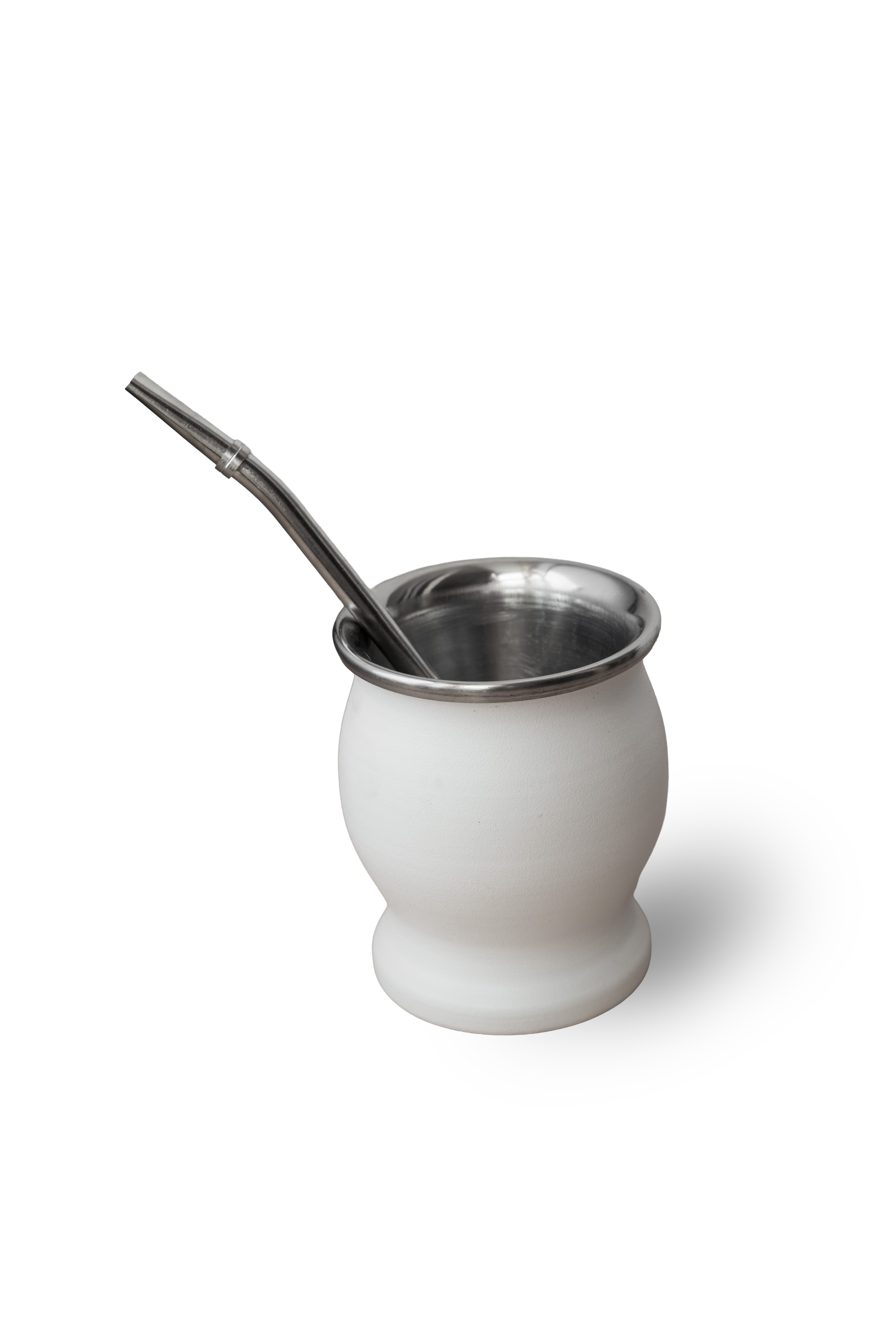 White Stainless Steel Yerba Mate Gourd image 1